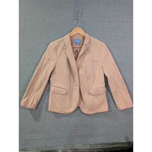 Simply Vera Vera Wang Womens M‎ Pink Jacquard Blazer Jacket Textured Career